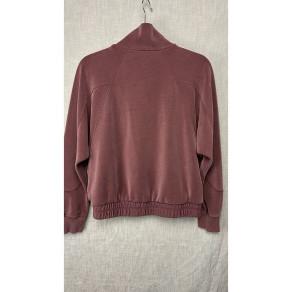 Lululemon Brushed Softstreme Funnel-Neck Zip Up Red Merlot Women Size 8 - Picture 4 of 8